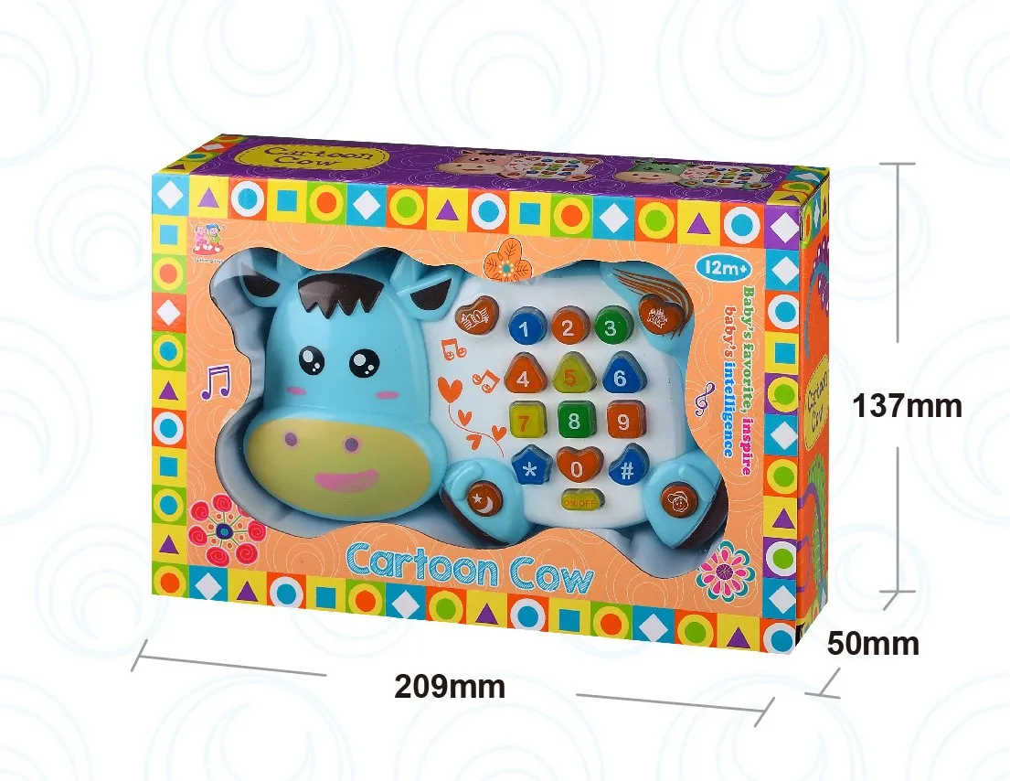 factory price wholesale kids toys puzzle intelligent voice cow cartoon animal music electronic toy piano