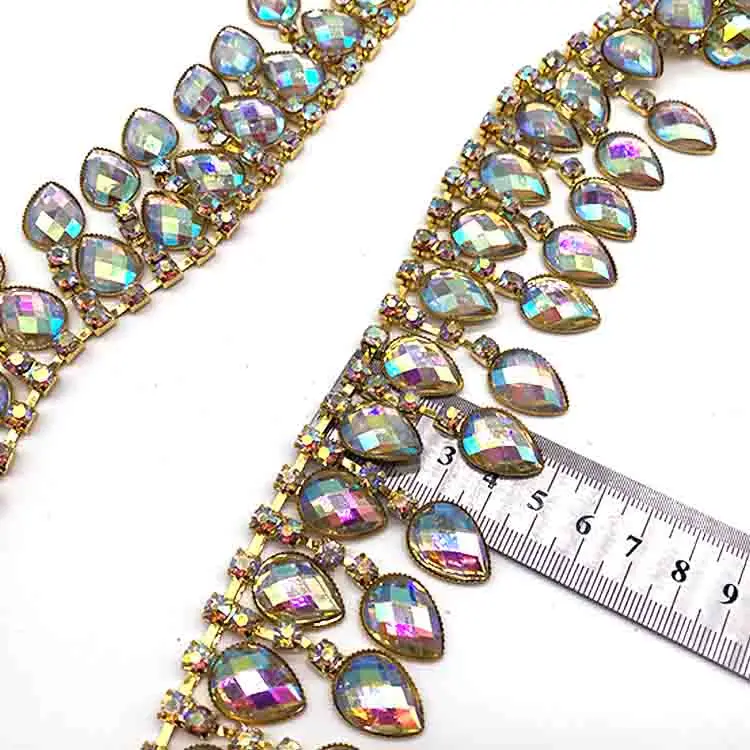 Supplies rhinestone trimmings sewing accessories rhinestone chain trim by the yard for the dress accessories