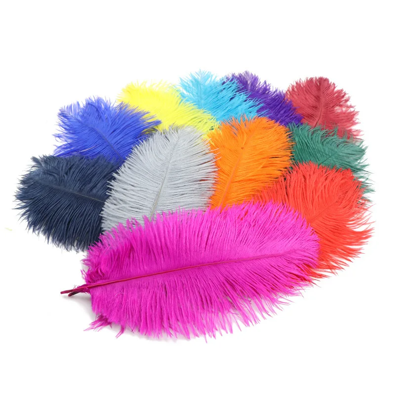 New Dyeing 15-20cm Ostrich Feather DIY Wedding Scene Layout Net Red Wall Layout Home Decoration