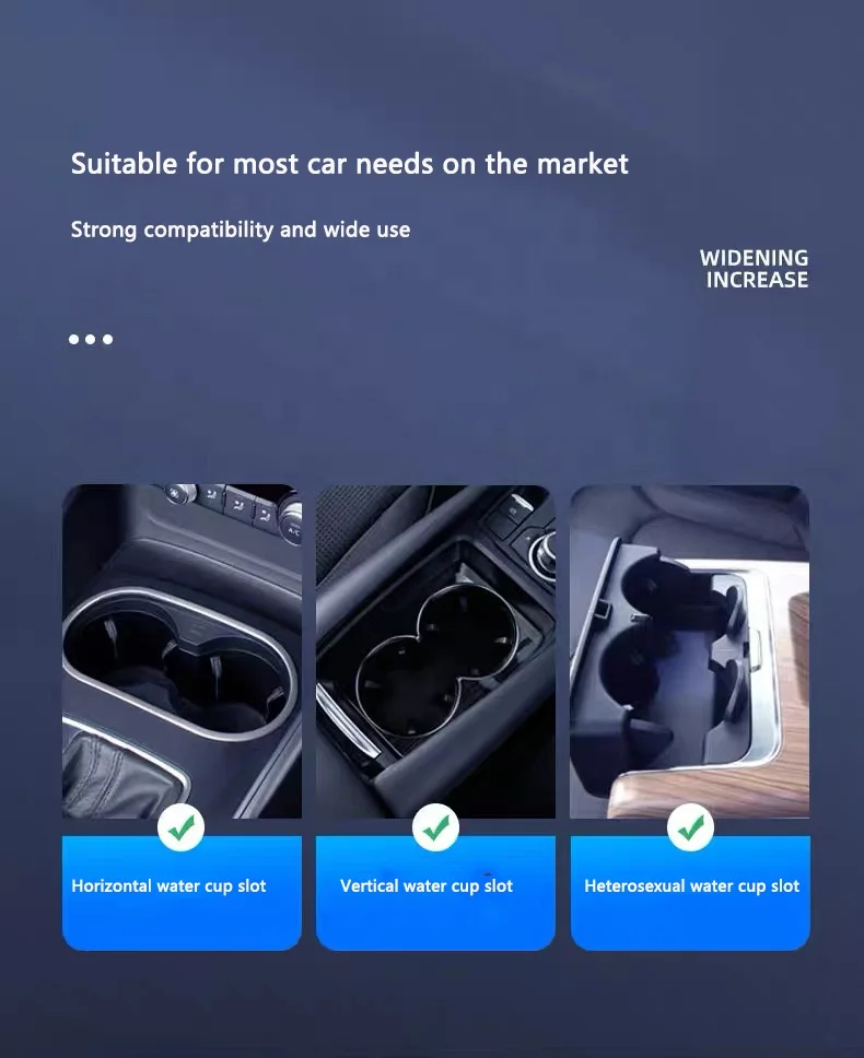 Car Cup Holder Expander Tray Car Cup Holder Tray With Swivel Base 5 in 1 360 Rotating ABS Car Drink Cup Holder With Food Tray