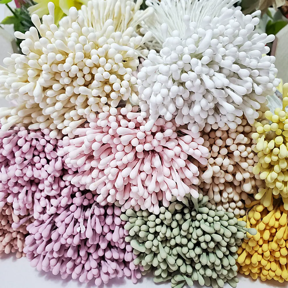 DIY Wedding Party Home Cake Decoration Accessories stamen craft pistil Double Heads Artificial Flowers Matte Stamen