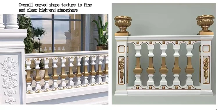 Reazone 2022 New Design Concrete rail mold Casting in place double round Baluster balustrade plastic concrete Mold