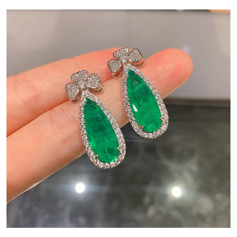 Fashion Water Drop Shape Jewelry Women 925 Sterling Silver And Copper Jewelry Set Turkish Jewelry