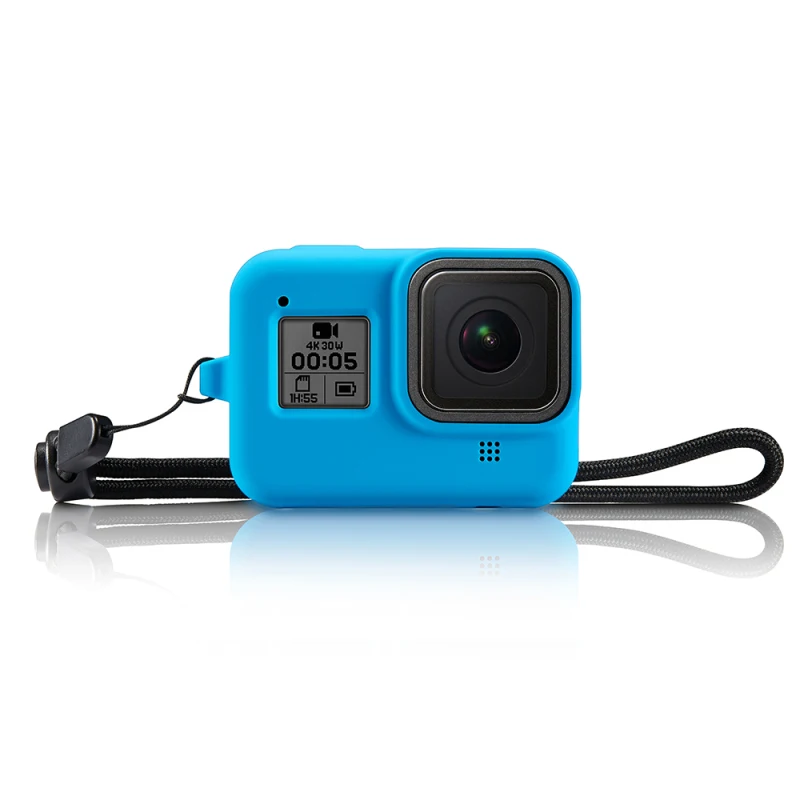  2 вида цветов Мягкий силиконовый чехол для экшн-Камеры GoPro Hero 8 защитный с полным покрытием плавающая Водонепроницаемая Экшн-камера подводной съемки на глубине аксессуары телефонов из зернистой