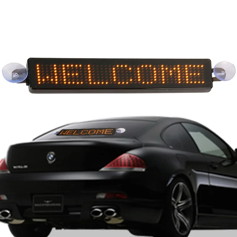Dc12v Led Car Rear Window Sign Board Scrolling Message Display Board Led Banner with Remote Controller and Cigar Lighter