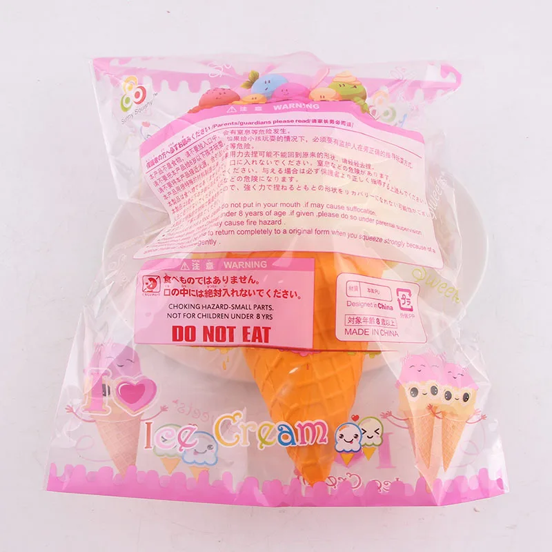 Hot Seller Jumbo Kawaii Slow Rising Scented Ice Cream Cone Squishy Collecting Toys, Anti Stress ball