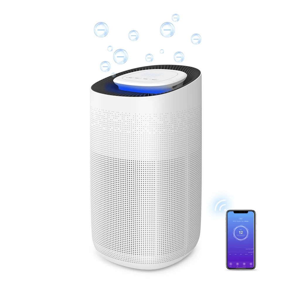 Ecofreindly Low Power Airpurifier Hepa Filter Led Light Big White Kids Air Purifier for Home