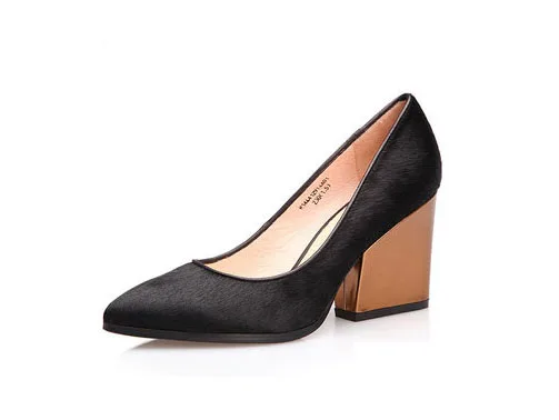 Calf hair wedge heel beautiful shoes women