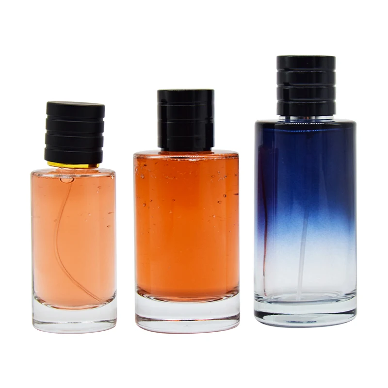 Versatile Perfume Bottle Duo with Silver and Black Caps