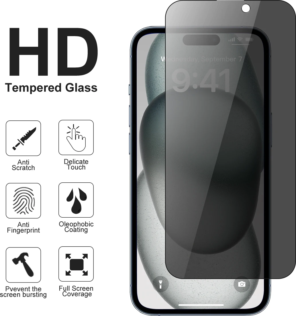 Anti Spy Privacy Screen Protector Tempered Glass For Iphone 12 13 14 15 Pro Max 11 X Xs Xr 8 Plus Phone Protective Glass Film
