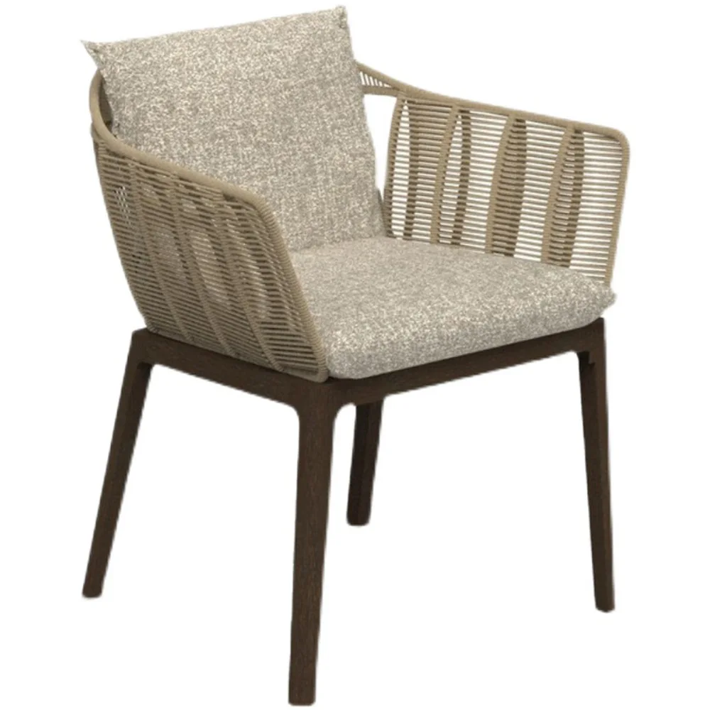 European outdoor patio table and chair aluminium frame garden set furniture outdoor rope chair set for hotel villa