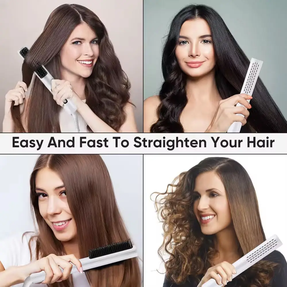 2 In 1 Straight Hair Comb Wireless Hair Straighten Oem Color Hair Straightener Comb Electric
