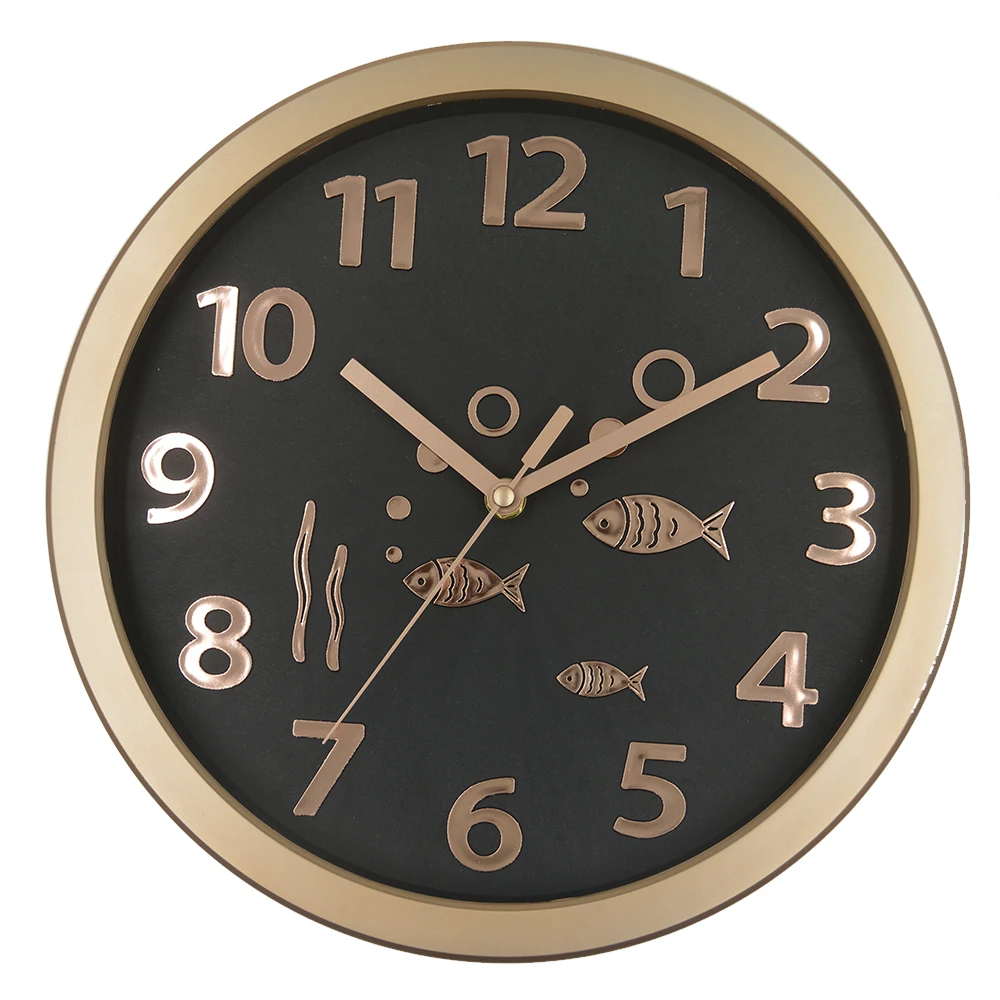 home decor oem High quality golden fish wall clock