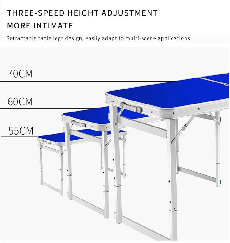 Fold Up Picnic Table Aluminum Frame MDF Easy Folding Camping Table Outdoor Bbq Camping Picnic Folding Table