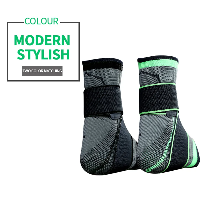 Adjustable breathable compression ankle support brace for running walking