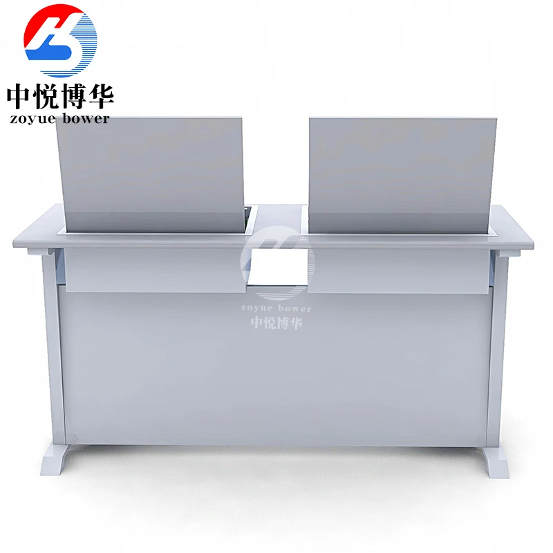 Multimedia Classroom Flip Computer Desk Flip Up LCD Monitor Training Classroom Desk Table Host External