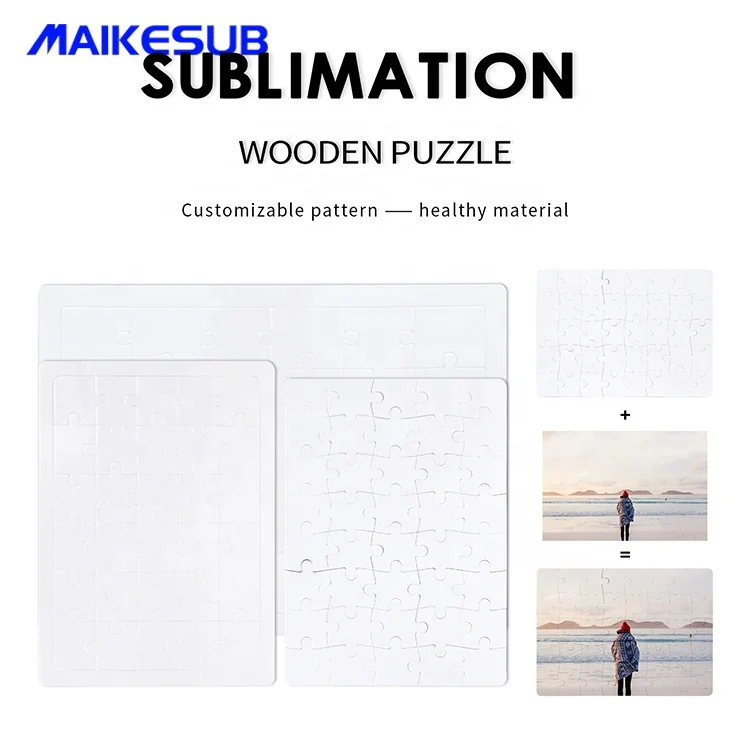 DIY 30pcs A4 size sublimation coating blank jigsaw wooden puzzle custom as for photo frame with border