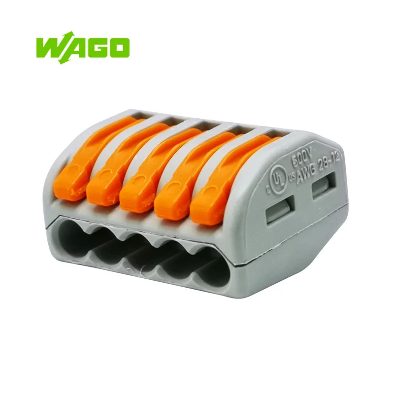 Original WAGO 222-415 5 Pin spring wire connector Terminal block For wiring 2.5mm2