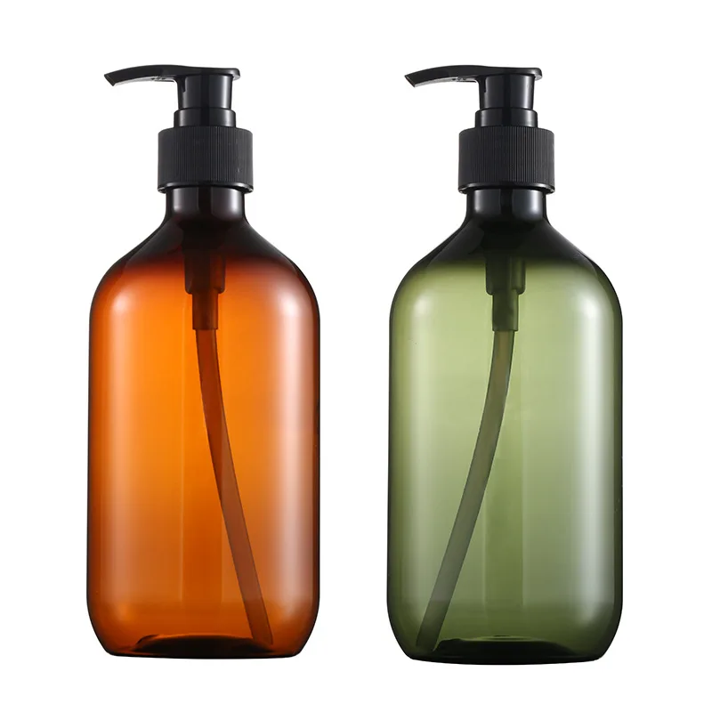 Packaging bath shampoo bottle spot 500ml shampoo bottle green tea PET plastic emulsion bottle