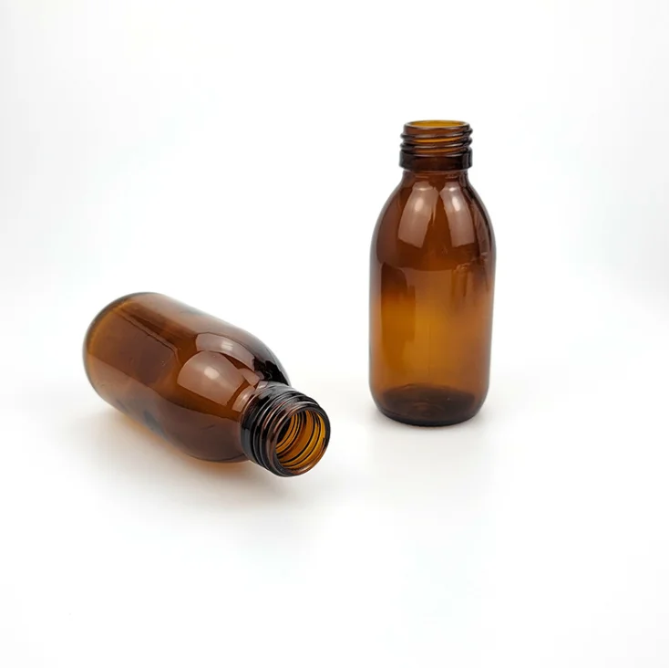 30ml 50ml 100ml Amber Energy Drink Bottle Syrup Glass Bottle with Aluminum Screw Cap