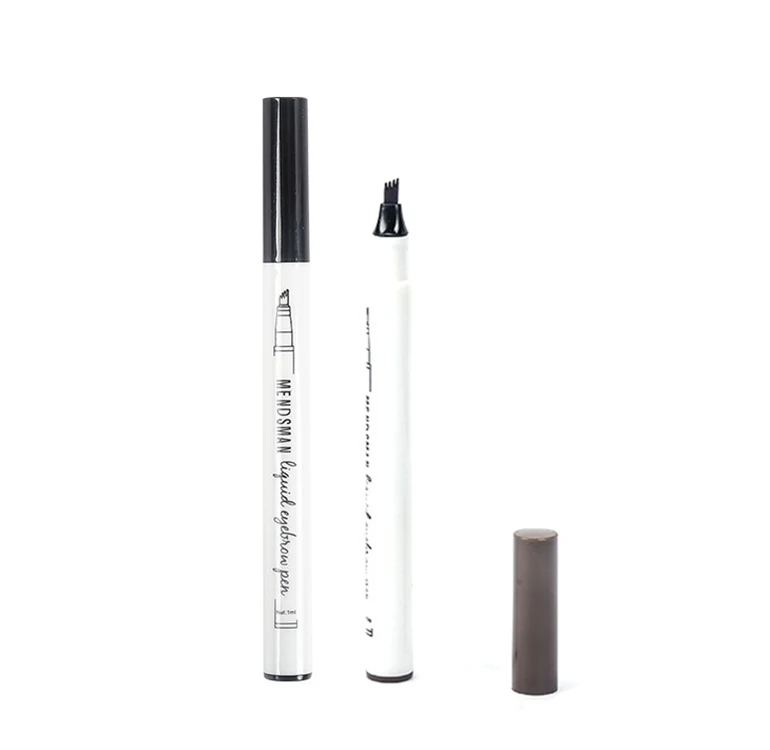 Изготовленный на заказ 2 мл небольшой водонепроницаемый тонкий четыре насадка для зубных щеток Жидкий Макияж карандаш бровей