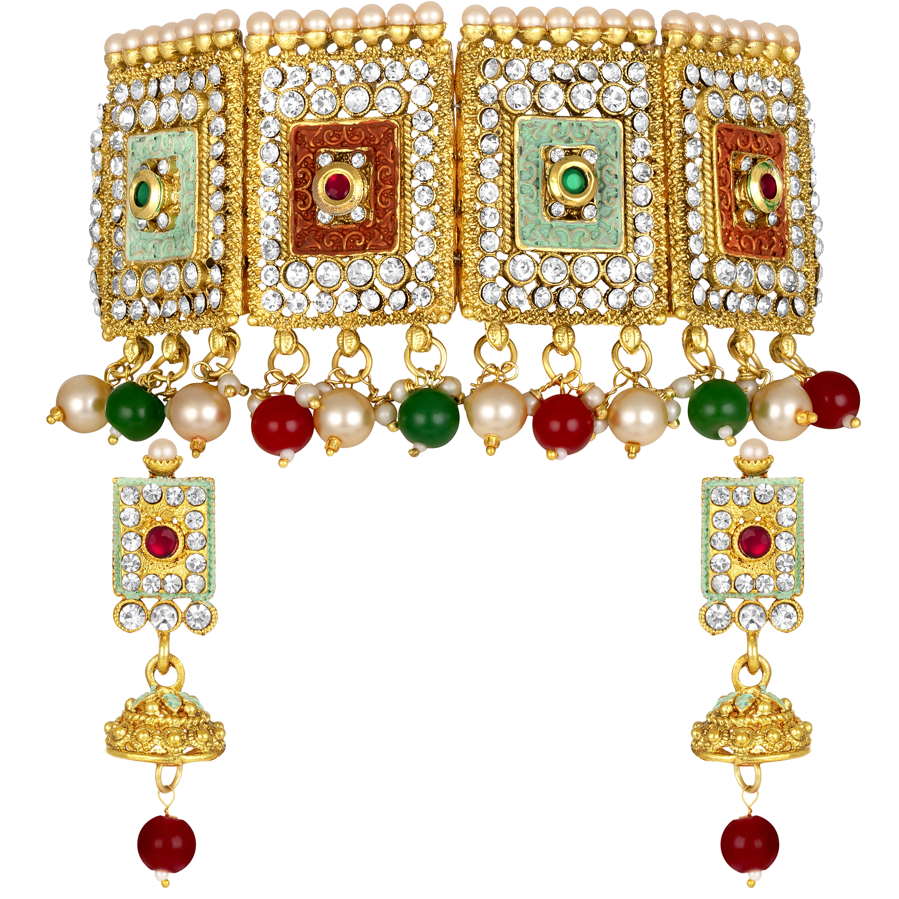 Оптовая продажа индийские ювелирные изделия Kundan Polki традиционные антикварные свадебные наборы ювелирных изделий из тяжелого золота