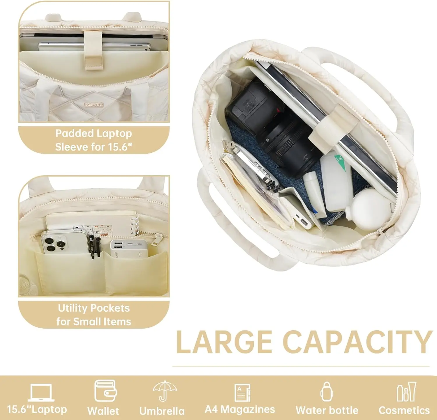 Best Price Light weight Women Tote Bag Pleated Cotton Check Bag Waterproof Laptop Women Tote bag