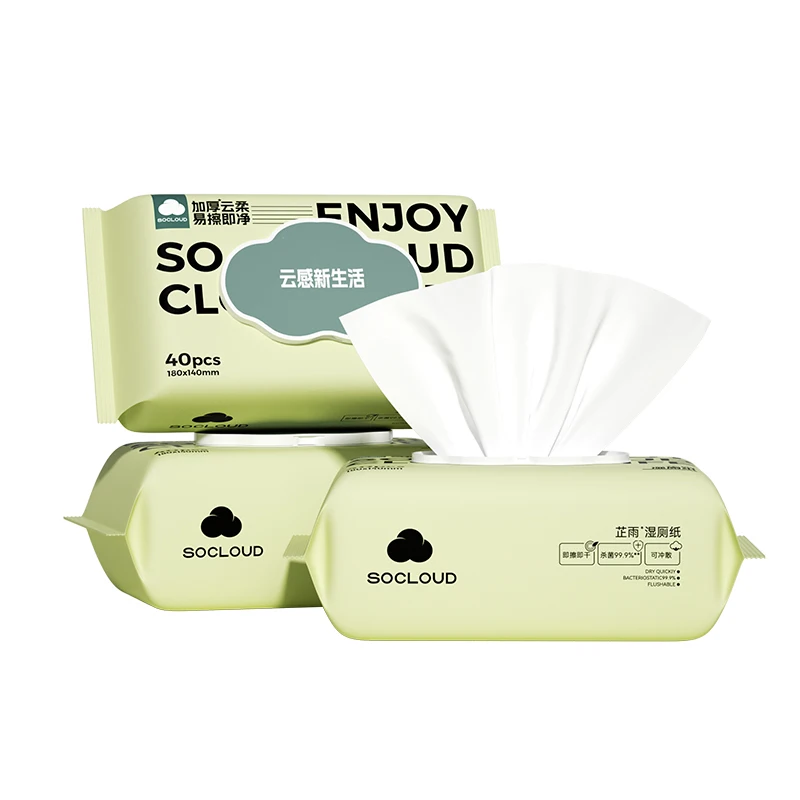 Natural Organic Biodegradable Flushable Antibacterial Wet Wipes for Adults