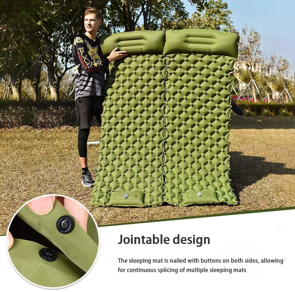 Oem Outdoor Ultralight Foldable Waterproof Air Beach Portable Inflatable Camping Sleeping Mat Pad Camping Gear
