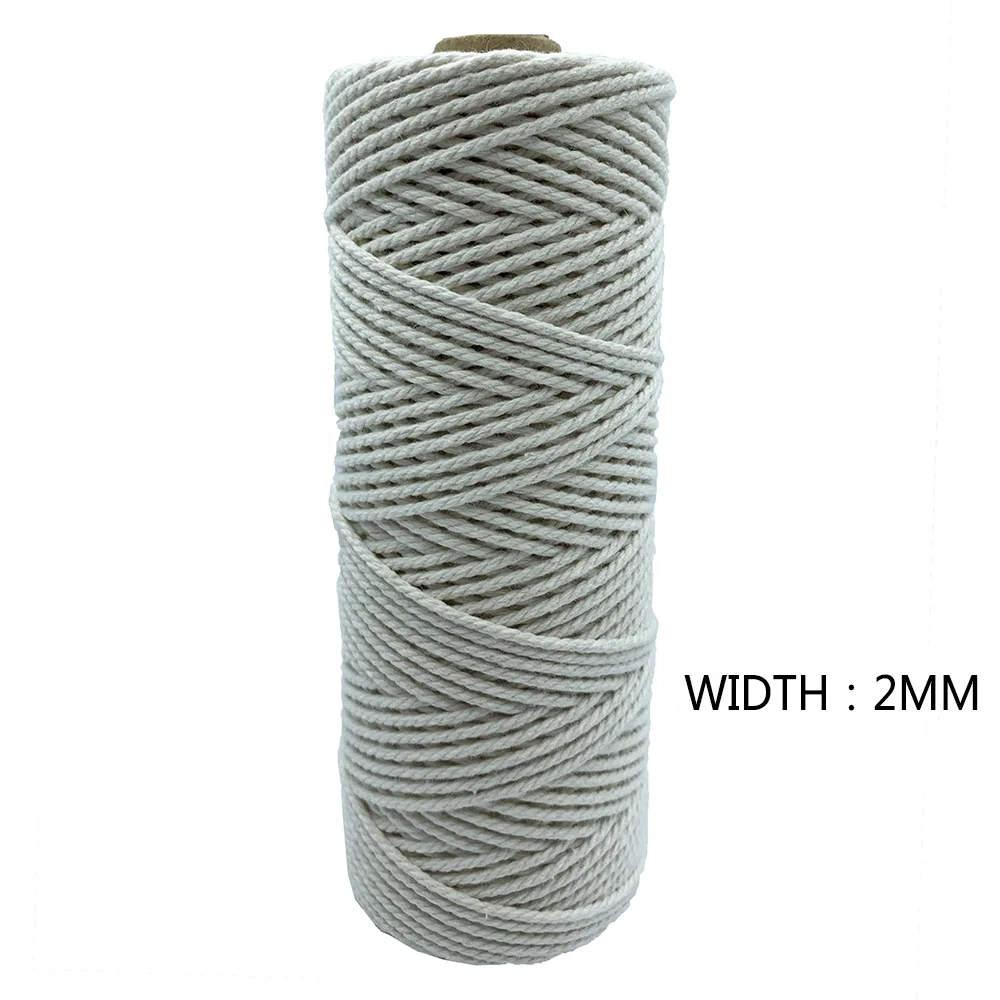 Cotton cord 1mm 2mm 3mm 4mm 5mm 6mm Natural Twisted Macrame Braided Cords Round cotton Cord for home decor