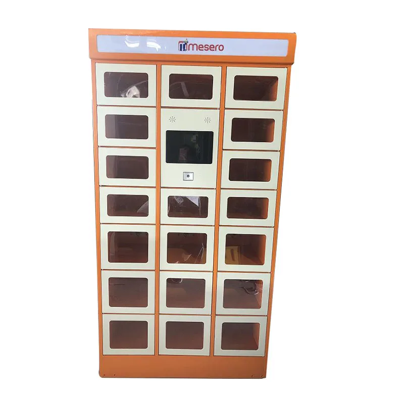 smart  restaurant refreigerated  food delivery transparent  door locker with system