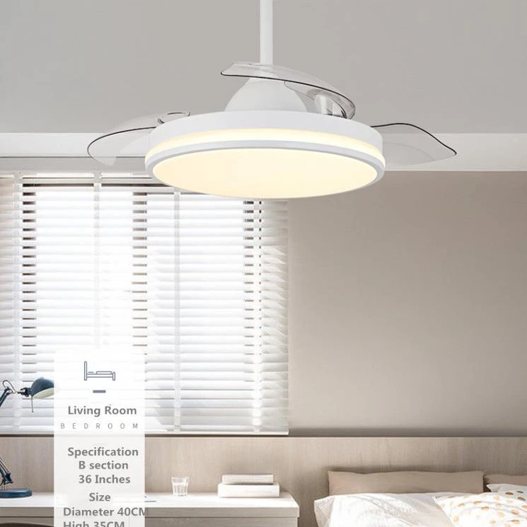 36 inch Wholesale ceiling fan for hidden blades with led light