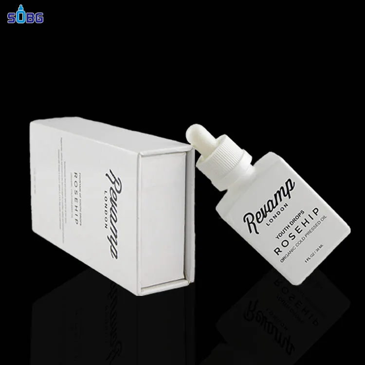 
cheap 30ml rectangular glass cardboard dropper gift box 