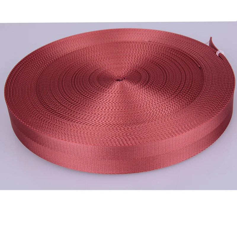 Bag use 1 1/4 inch watermelon red nylon herringbone webbing