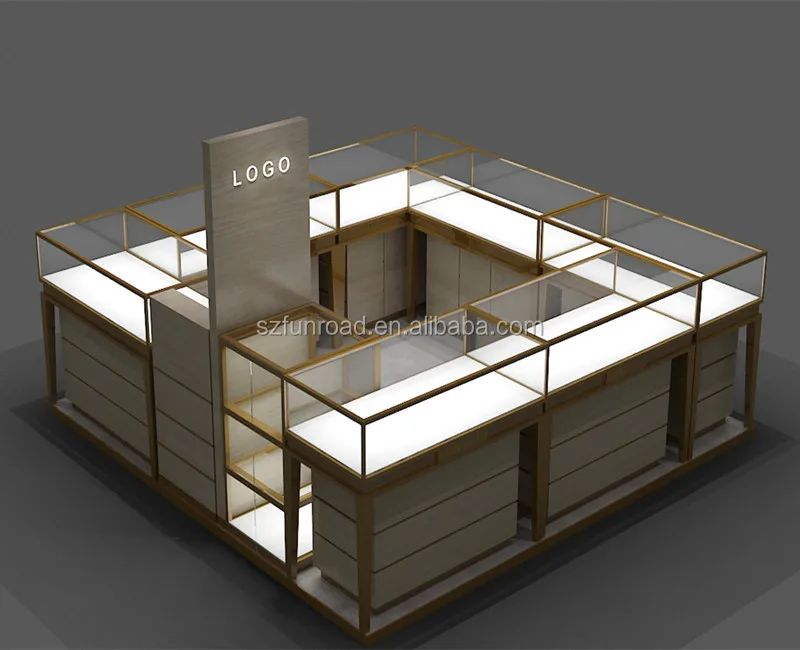 Luxury Jewelry Display Showcase Display Shop Counter Design For Shopping Mall Jewelry Kiosk