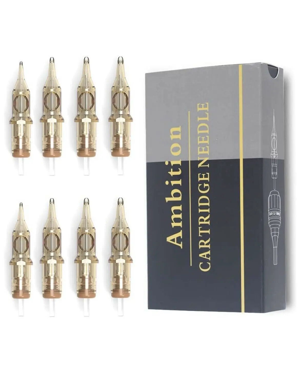 Factory Customize Box Blister Ambition Premium Revolution Tattoo Cartridge Round Liner Shader Curved Magnum