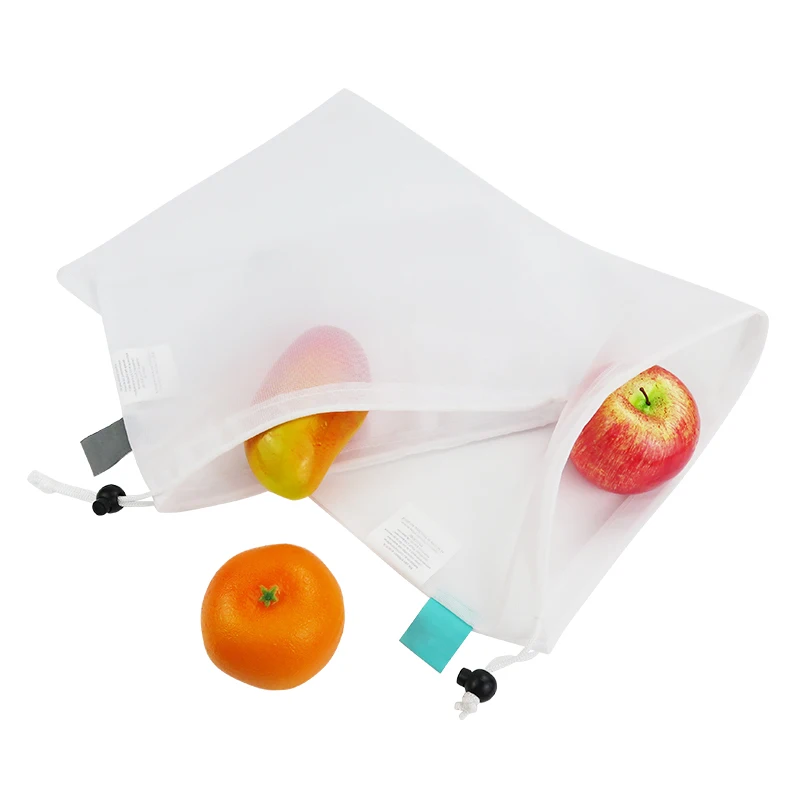 Пользовательские 3 шт набор два размера шнурок сетки хозяйственная сетка мешок для фруктов