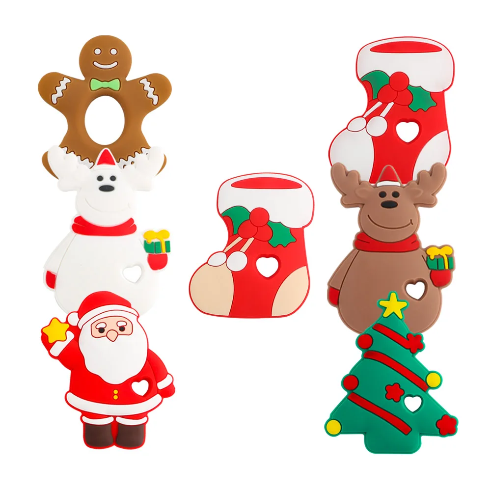 Kovict Wholesale Baby Teether Kit BPA Free Chew Teeth Toys Christmas Collection Toy Gift Baby Silicone Teether