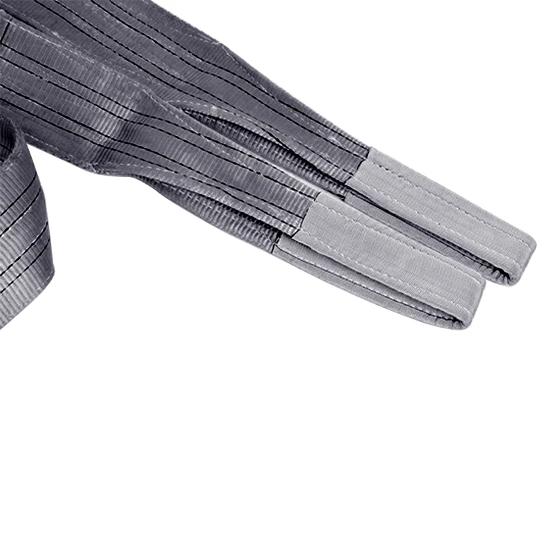 
100% polyester flat woven double eyes 4 ton webbing lifting belt sling 