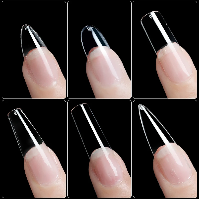 New Technology 240pcs/Box False Coffin Nails Ballerina Long Clear Nails Art Tips Flat Shape Full Cover Manicure Nails