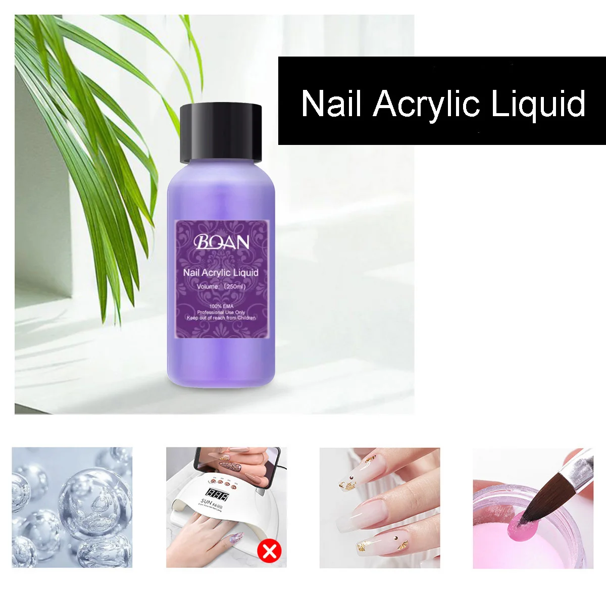BQAN Hot Sale 250ml EMA MMA Monomer Liquid Acrylic Resin Price Liquid Acrylic Letter Machine Uv Curing Acrylic Liquid For Nails