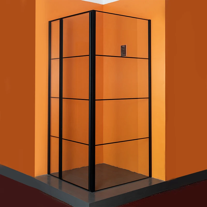 China manufacturer Black Aluminium Profile Pivot Glass Shower Enclosure Screen