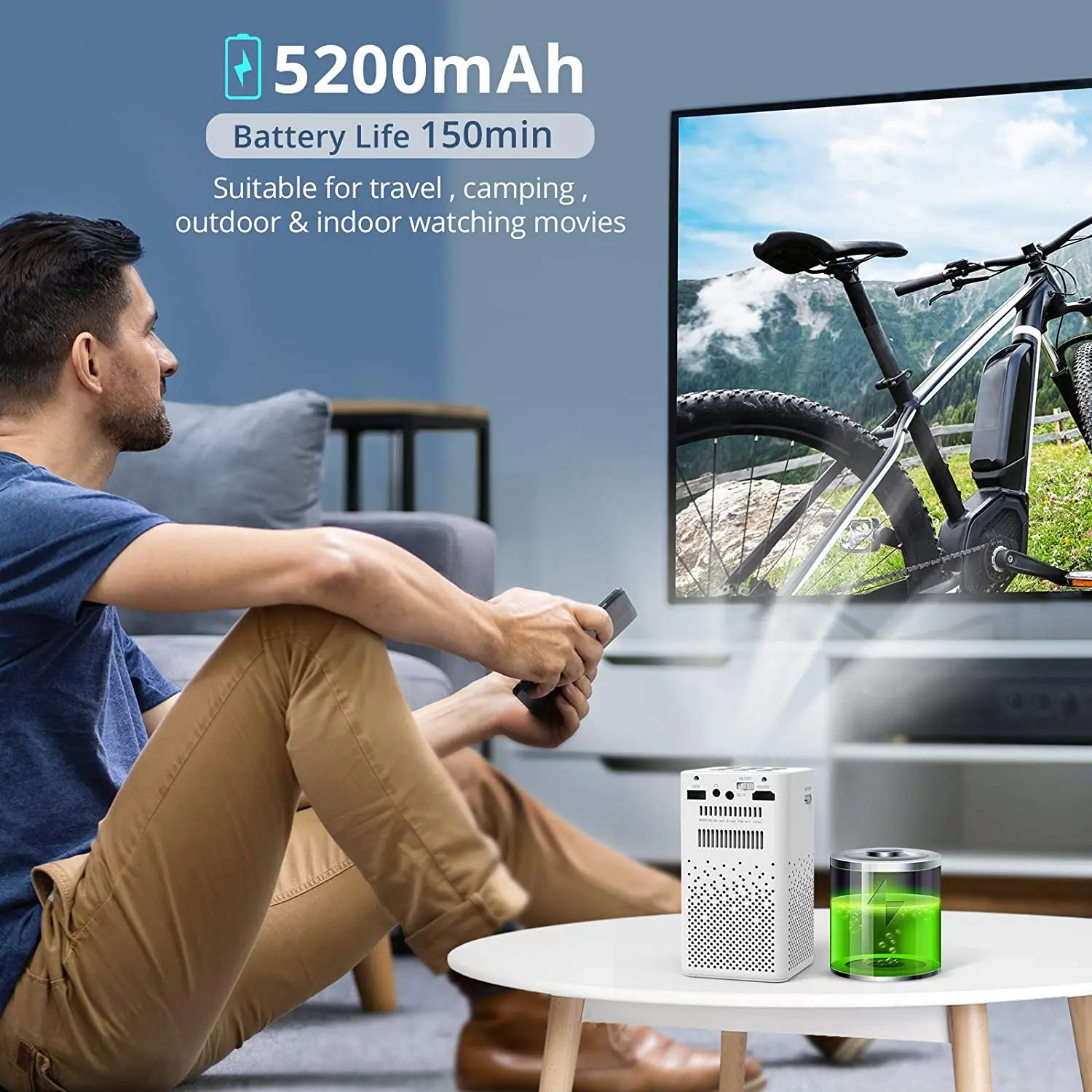 Dlp Projector Dlp  Smart Android 9.0 Portable Mini DLP Projector With WIFI And Battery One-Stop Service