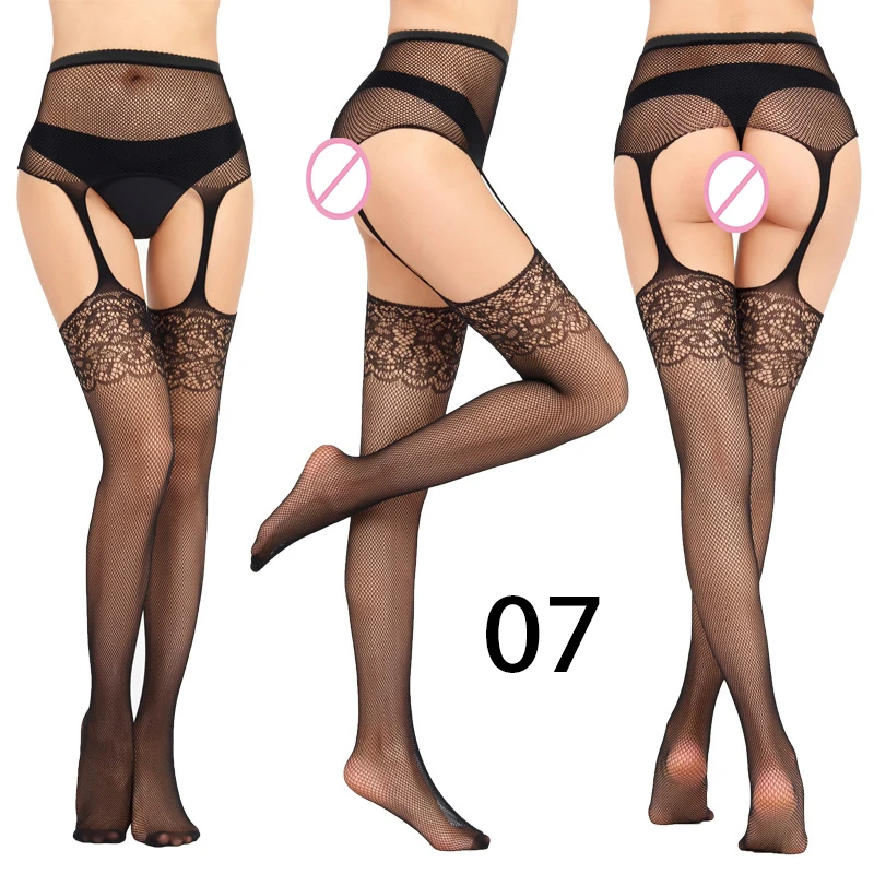 Women Many Designs Sexy Mesh Garter Design Looking Stocking Black Pantyhose