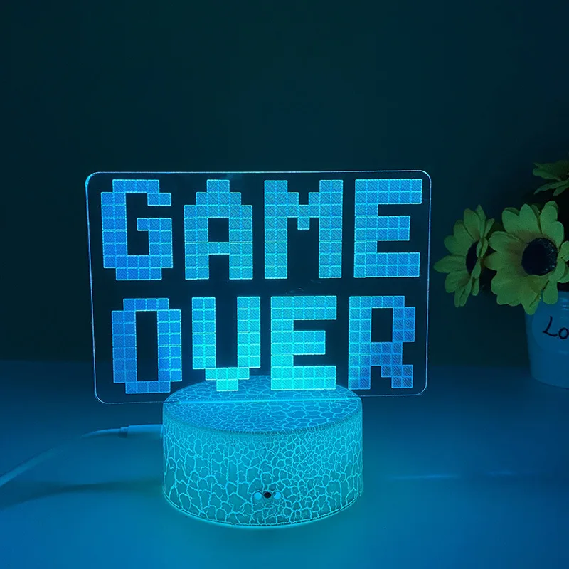 Персонализированная 3D игровая комната настольная лампа значок консоль светодиодная прикроватная
