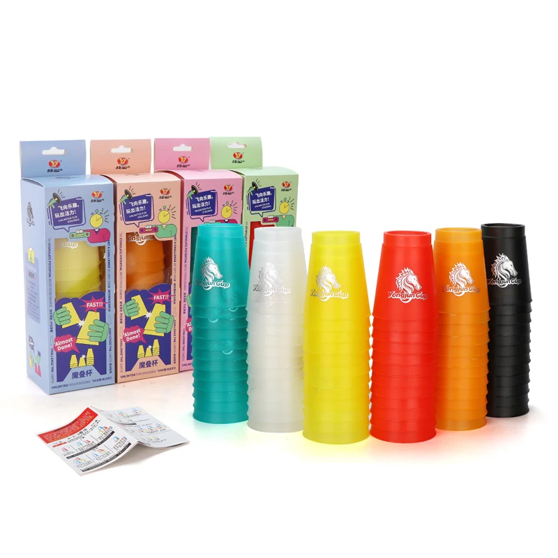 Yongjun High Quality Plastic Training Stack-cups Large Hole Stack Cups Speed Cups Game With Printing OEM Design
