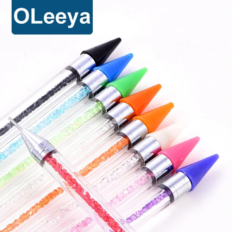 Factory Nail Rhinestones Pick Up Pencil Dual Ended Wax Dotting Pencil 2 head Wax Picker Pencil for Manicure