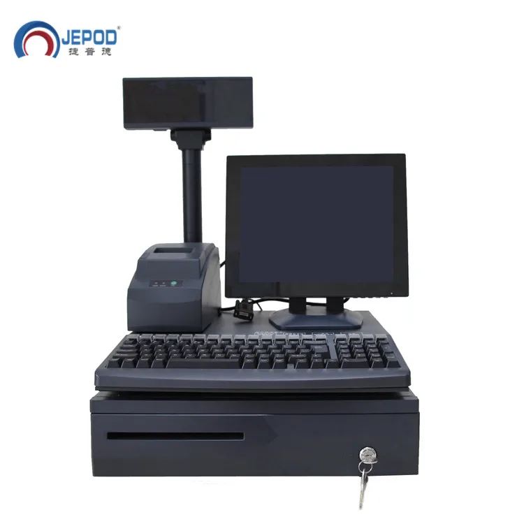 JEPOD JP-GL700 12 'сенсорный экран все в одном POS Системы кассовых аппаратов POS машина с принтером денежный ящик