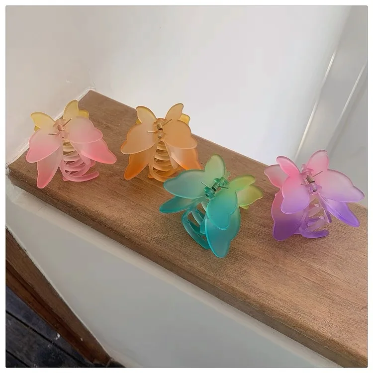 Wholesale new fashion acrylic hair claw clip fluorescent candy color women big hair clips for thick hair girls accessories