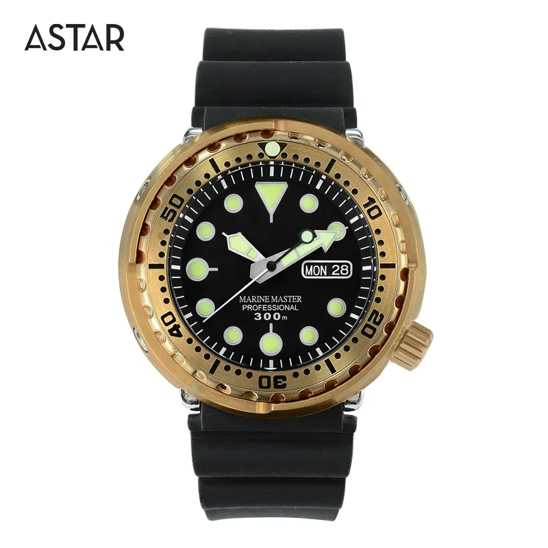 1pcs custom logo luxury 30atm cusn8 bronze diving diver japan nh36 mechanical automatic watch case man with bronze buckles